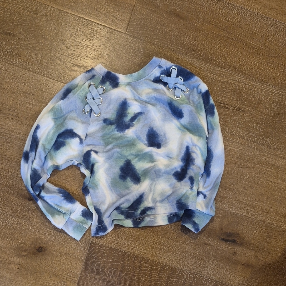 Kids Tie-Dye Sweatshirt with Lace-Up Accents